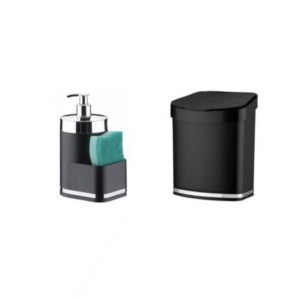 Kit lixeira e porta sabão